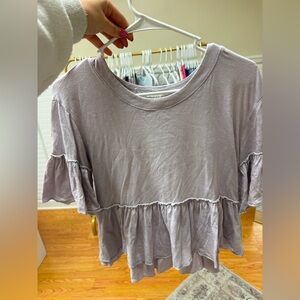 Altar’d State Women's Lilac Ruffle Top